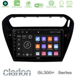 Clarion GL300+ Series 4Core Android ClarionOS 4+64GB  Citroen C-Elysee / Peugeot 301 Navigation Multimedia Tablet 9"   (Μαύρο))