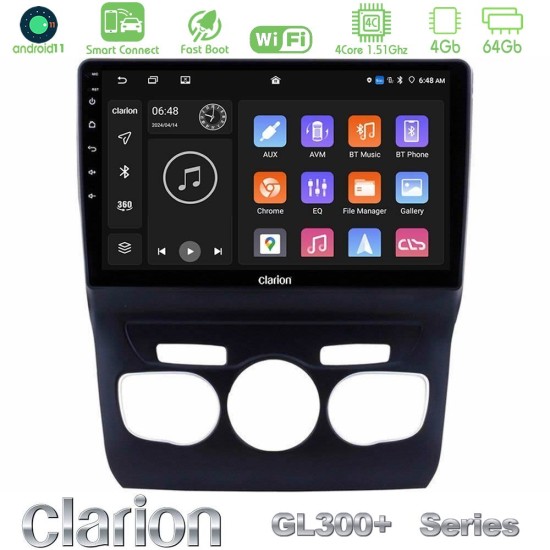 Clarion GL300+ Series 4Core Android ClarionOS 4+64GB  Citroen C4L Navigation Multimedia Tablet 10"