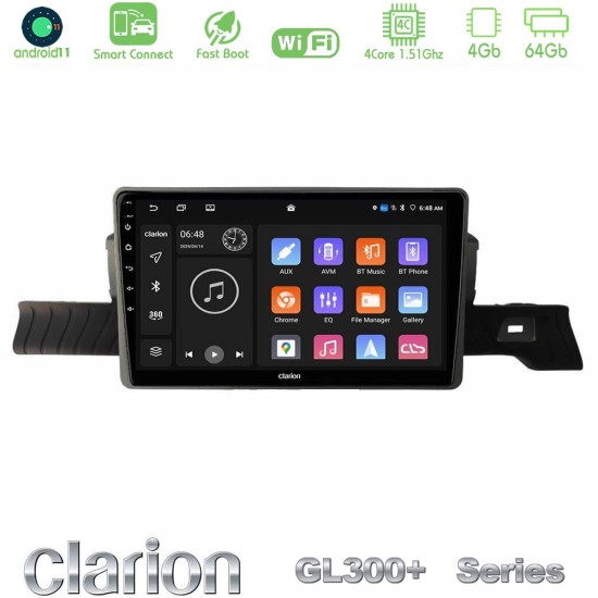 Clarion GL300+ Series 4Core Android ClarionOS 4+64GB Citroen C3 You 2025-> Navigation Multimedia Tablet 9"