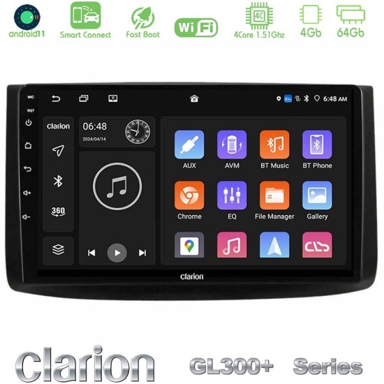 Clarion GL300+ Series 4Core Android ClarionOS 4+64GB  Chevrolet Aveo 2006-2010 Navigation Multimedia Tablet 9"