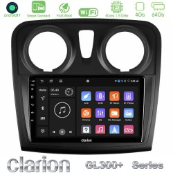 Clarion GL300+ Series 4Core Android ClarionOS 4+64GB     Dacia Dokker 2014-2021 Navigation Multimedia Tablet 9"