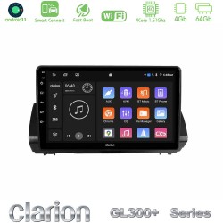 Clarion GL300+ Series 4Core Android ClarionOS 4+64GB Dacia Sandero/Logan/Jogger 2022-> Navigation Multimedia Tablet 9"