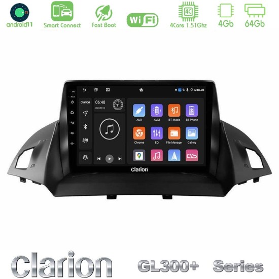 Clarion GL300+ Series 4Core Android ClarionOS 4+64GB  Ford C-Max/Kuga Navigation Multimedia Tablet 9"