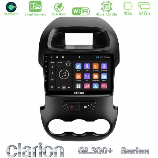 Clarion GL300+ Series 4Core Android ClarionOS 4+64GB  Ford Ranger 2012-2016 Navigation Multimedia Tablet 9"