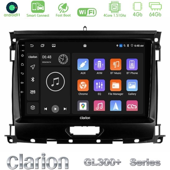 Clarion GL300+ Series 4Core Android ClarionOS 4+64GB  Ford Ranger 2017-2022 Navigation Multimedia Tablet 9"