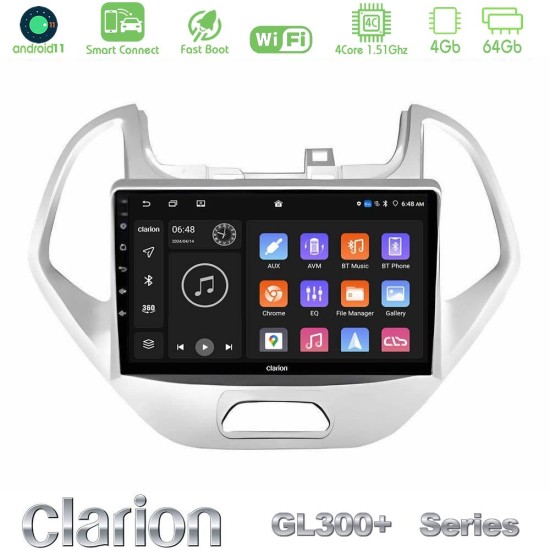 Clarion GL300+ Series 4Core Android ClarionOS 4+64GB Ford KA 2016-2020 Navigation Multimedia Tablet 9"