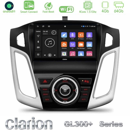 Clarion GL300+ Series 4Core Android ClarionOS 4+64GB Ford Focus 2012-2018 Navigation Multimedia Tablet 9"