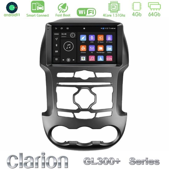 Clarion GL300+ Series 4Core Android ClarionOS 4+64GB  Ford Ranger 2012-2016 Navigation Multimedia Tablet 9"
