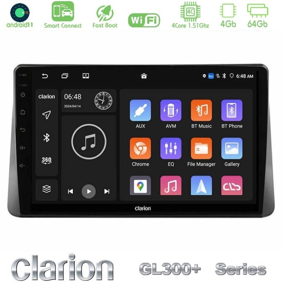 Clarion GL300+ Series 4Core Android ClarionOS 4+64GB Ford Focus 2019-> Navigation Multimedia Tablet 9"