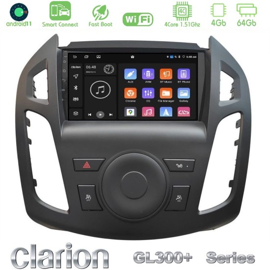 Clarion GL300+ Series 4Core Android ClarionOS 4+64GB Ford Transit Connect 2013-2018 Navigation Multimedia Tablet 9"