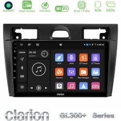 Clarion GL300+ Series 4Core Android ClarionOS 4+64GB  Ford Fiesta/Fusion Navigation Multimedia Tablet 9"