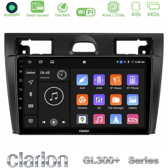 Clarion GL300+ Series 4Core Android ClarionOS 4+64GB  Ford Fiesta/Fusion Navigation Multimedia Tablet 9"