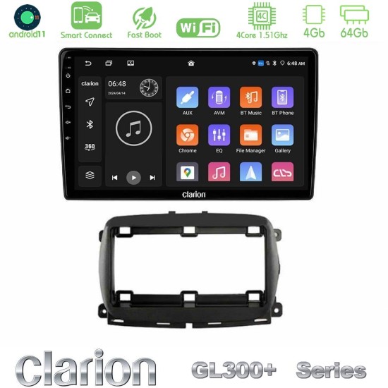 Clarion GL300+ Series 4Core Android ClarionOS 4+64GB   Fiat 500 2016> Navigation Multimedia Tablet 9"