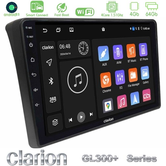 Clarion GL300+ Series 4Core Android ClarionOS 4+64GB  Fiat Ducato/Citroen Jumper/Peugeot Boxer Navigation Multimedia Tablet 9"