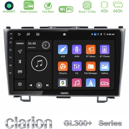 Clarion GL300+ Series 4Core Android ClarionOS 4+64GB  Honda CRV Navigation Multimedia Tablet 9"