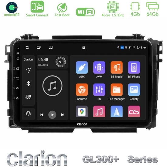Clarion GL300+ Series 4Core Android ClarionOS 4+64GB  Honda HR-V Navigation Multimedia Tablet 9"