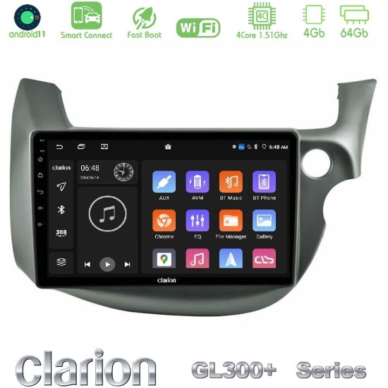 Clarion GL300+ Series 4Core Android ClarionOS 4+64GB Honda Jazz (Fit) 2009-2013 RHD Navigation Multimedia Tablet 10"