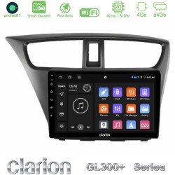 Clarion GL300+ Series 4Core Android ClarionOS 4+64GB  Honda Civic Hatchback 2012-2015 Navigation Multimedia Tablet 9"