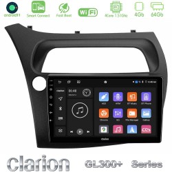 Clarion GL300+ Series 4Core Android ClarionOS 4+64GB Honda Civic Hatchback 2006-2011 Navigation Multimedia Tablet 9"