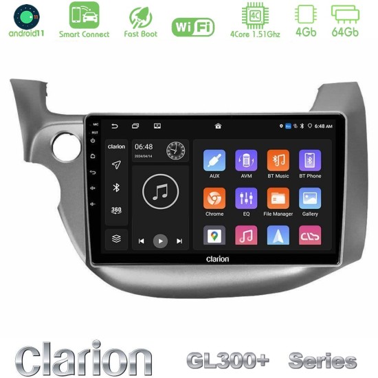 Clarion GL300+ Series 4Core Android ClarionOS 4+64GB  Honda Jazz 2009-2013 Navigation Multimedia Tablet 10"