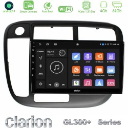 Clarion GL300+ Series 4Core Android ClarionOS 4+64GB Honda Civic 1995-2001 Navigation Multimedia Tablet 9"