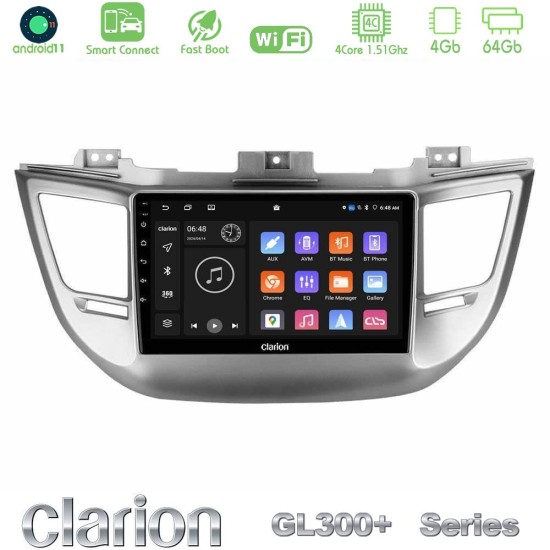 Clarion GL300+ Series 4Core Android ClarionOS 4+64GB  Hyundai Tucson 2015-2018 Navigation Multimedia Tablet 9"