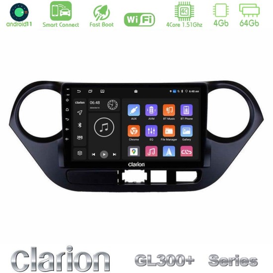 Clarion GL300+ Series 4Core Android ClarionOS 4+64GB  Hyundai i10 2014-2020 Navigation Multimedia Tablet 9"