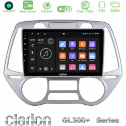 Clarion GL300+ Series 4Core Android ClarionOS 4+64GB  Hyundai i20 2009-2012 Auto A/C Navigation Multimedia Tablet 9"