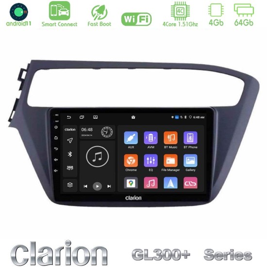 Clarion GL300+ Series 4Core Android ClarionOS 4+64GB  Hyundai i20 2018-2020 Navigation Multimedia Tablet 9"