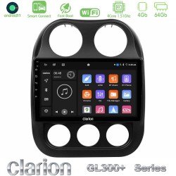 Clarion GL300+ Series 4Core Android ClarionOS 4+64GB  Jeep Compass 2012-2016 Navigation Multimedia Tablet 10"