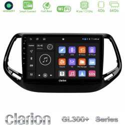 Clarion GL300+ Series 4Core Android ClarionOS 4+64GB  Jeep Compass 2017> Navigation Multimedia Tablet 10"