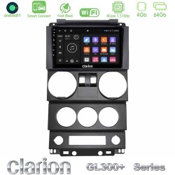 Clarion GL300+ Series 4Core Android ClarionOS 4+64GB  Jeep Wrangler 2Door 2008-2010 Navigation Multimedia Tablet 9"