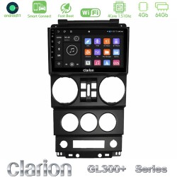 Clarion GL300+ Series 4Core Android ClarionOS 4+64GB  Jeep Wrangler 2008-2010 Navigation Multimedia Tablet 9"