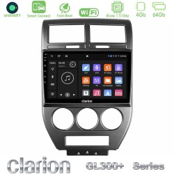Clarion GL300+ Series 4Core Android ClarionOS 4+64GB  Jeep Compass/Patriot 2007-2008 Navigation Multimedia Tablet 10"