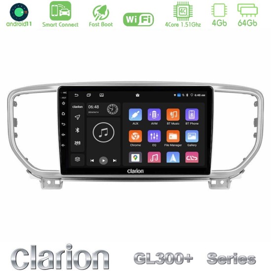 Clarion GL300+ Series 4Core Android ClarionOS 4+64GB  Kia Sportage 2018-2021 Navigation Multimedia Tablet 9"