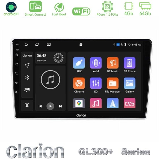 Clarion GL300+ Series 4Core Android ClarionOS 4+64GB  Kia Sportage 2005-2008 Navigation Multimedia Tablet 9"