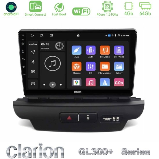 Clarion GL300+ Series 4Core Android ClarionOS 4+64GB  Kia Ceed 2018-2023 Navigation Multimedia Tablet 9"   (Low Version)