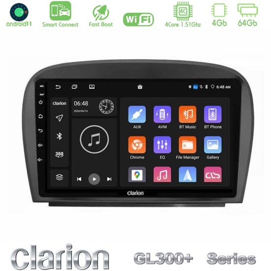 Clarion GL300+ Series 4Core Android ClarionOS 4+64GB  Mercedes SL Class 2005-2011 Navigation Multimedia Tablet 9"