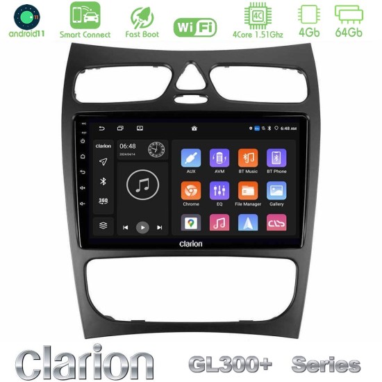 Clarion GL300+ Series 4Core Android ClarionOS 4+64GB  Mercedes CLK Class W209 2000-2004 Navigation Multimedia Tablet 9"