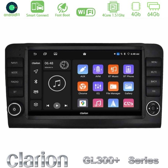 Clarion GL300+ Series 4Core Android ClarionOS 4+64GB  Mercedes ML/GL Class W164 2006-2011 Navigation Multimedia Tablet 9"    (OEM Look)