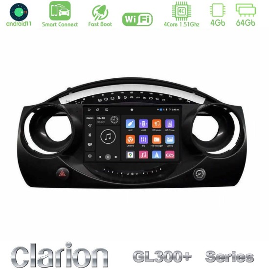 Clarion GL300+ Series 4Core Android ClarionOS 4+64GB  Mini Cooper R50 Navigation Multimedia Tablet 9"