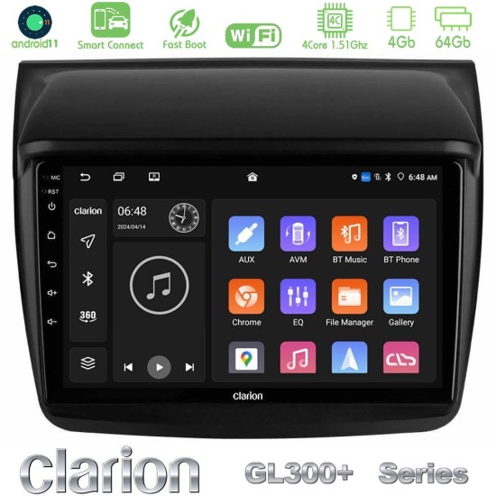 Clarion GL300+ Series 4Core Android ClarionOS 4+64GB  Mitsubishi L200 Navigation Multimedia Tablet 9"