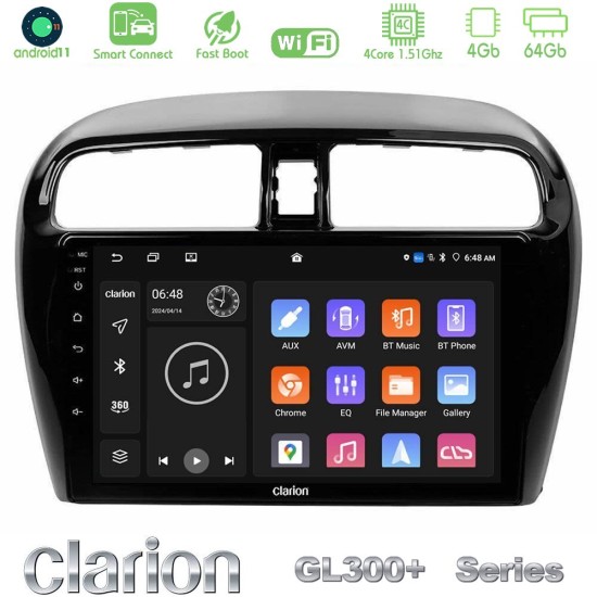 Clarion GL300+ Series 4Core Android ClarionOS 4+64GB  Mitsubishi Space Star 2013-2016 Navigation Multimedia Tablet 9"