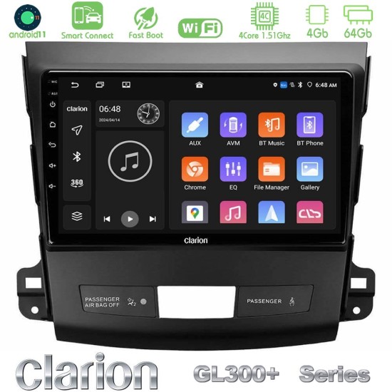 Clarion GL300+ Series 4Core Android ClarionOS 4+64GB  Mitsubishi Outlander/Citroen C-Crosser/Peugeot 4007 Navigation Multimedia Tablet 9"