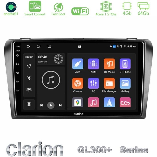 Clarion GL300+ Series 4Core Android ClarionOS 4+64GB Mazda 3 2004-2009 Navigation Multimedia Tablet 9" Clarion GL300+ Series 4Core Android ClarionOS 4+64GB Mazda 3 2004-2009 Navigation Multimedia Tablet 9"