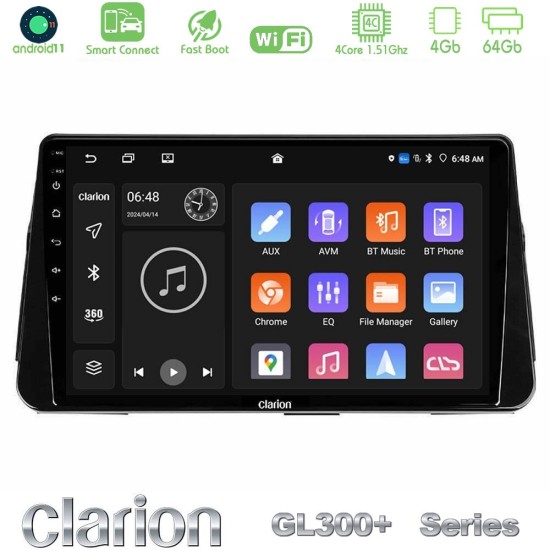 Clarion GL300+ Series 4Core Android ClarionOS 4+64GB  Nissan Micra K14 Navigation Multimedia Tablet 9"