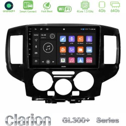 Clarion GL300+ Series 4Core Android ClarionOS 4+64GB  Nissan NV200 Navigation Multimedia Tablet 9"   (Μαύρο)