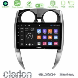 Clarion GL300+ Series 4Core Android ClarionOS 4+64GB  Nissan Note 2013-2018 Navigation Multimedia Tablet 10"