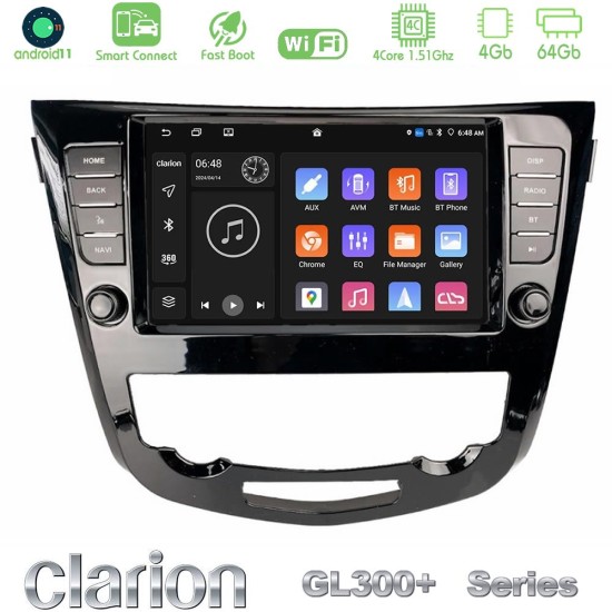 Clarion GL300+ Series 4Core Android ClarionOS 4+64GB  Nissan Qashqai J11 (AUTO A/C) Navigation Multimedia Tablet 9"