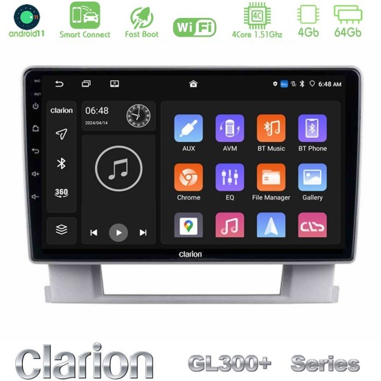 Clarion GL300+ Series 4Core Android ClarionOS 4+64GB  Opel Astra J 2010-2014 Navigation Multimedia Tablet 9"